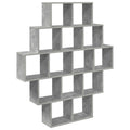 Wandregal Betongrau 120 x 20 x 136 cm Holzwerkstoff