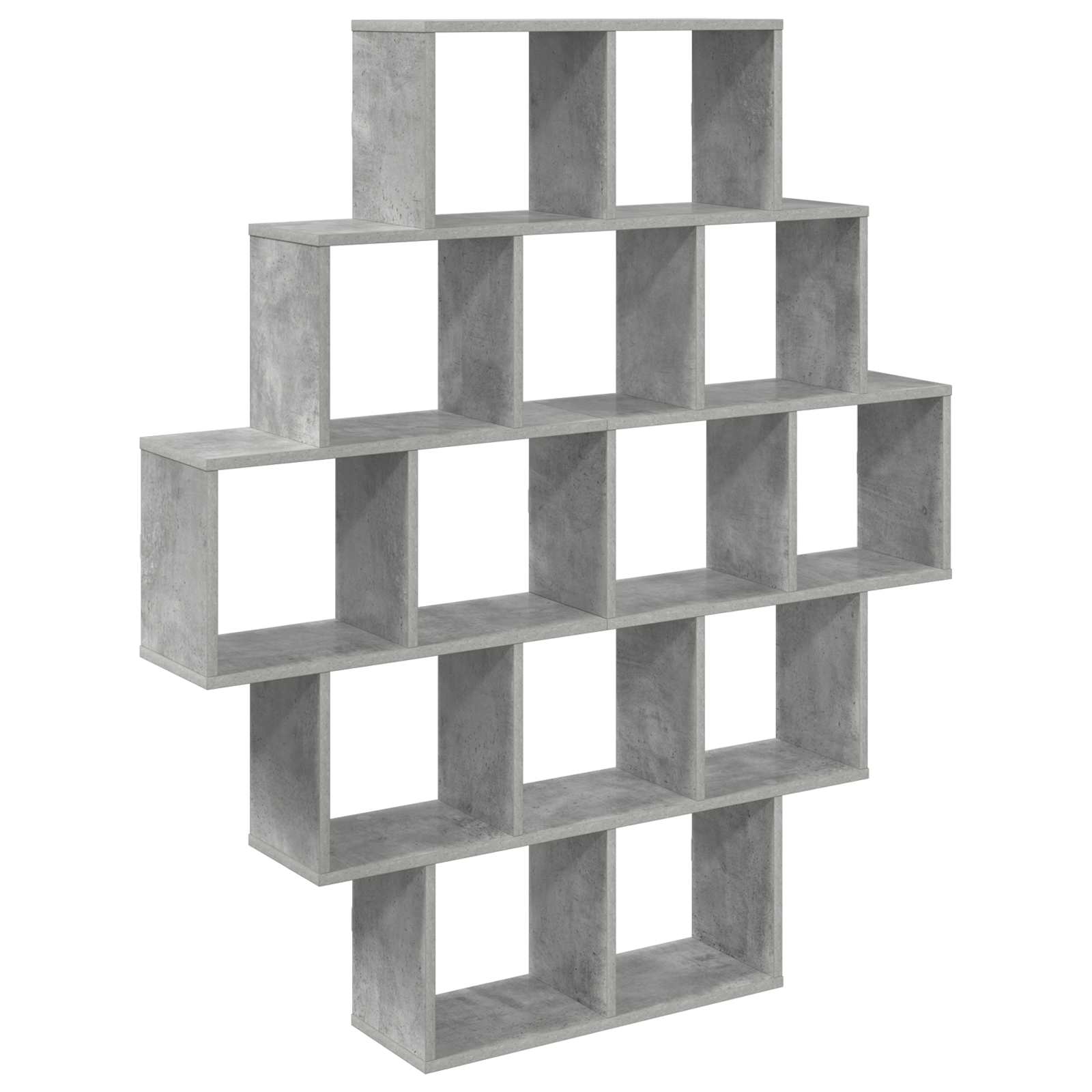 Wandregal Betongrau 120 x 20 x 136 cm Holzwerkstoff