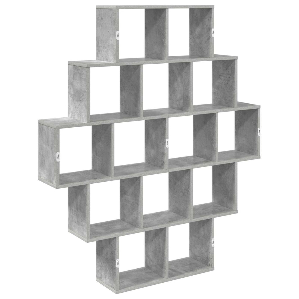 Wandregal Betongrau 120 x 20 x 136 cm Holzwerkstoff