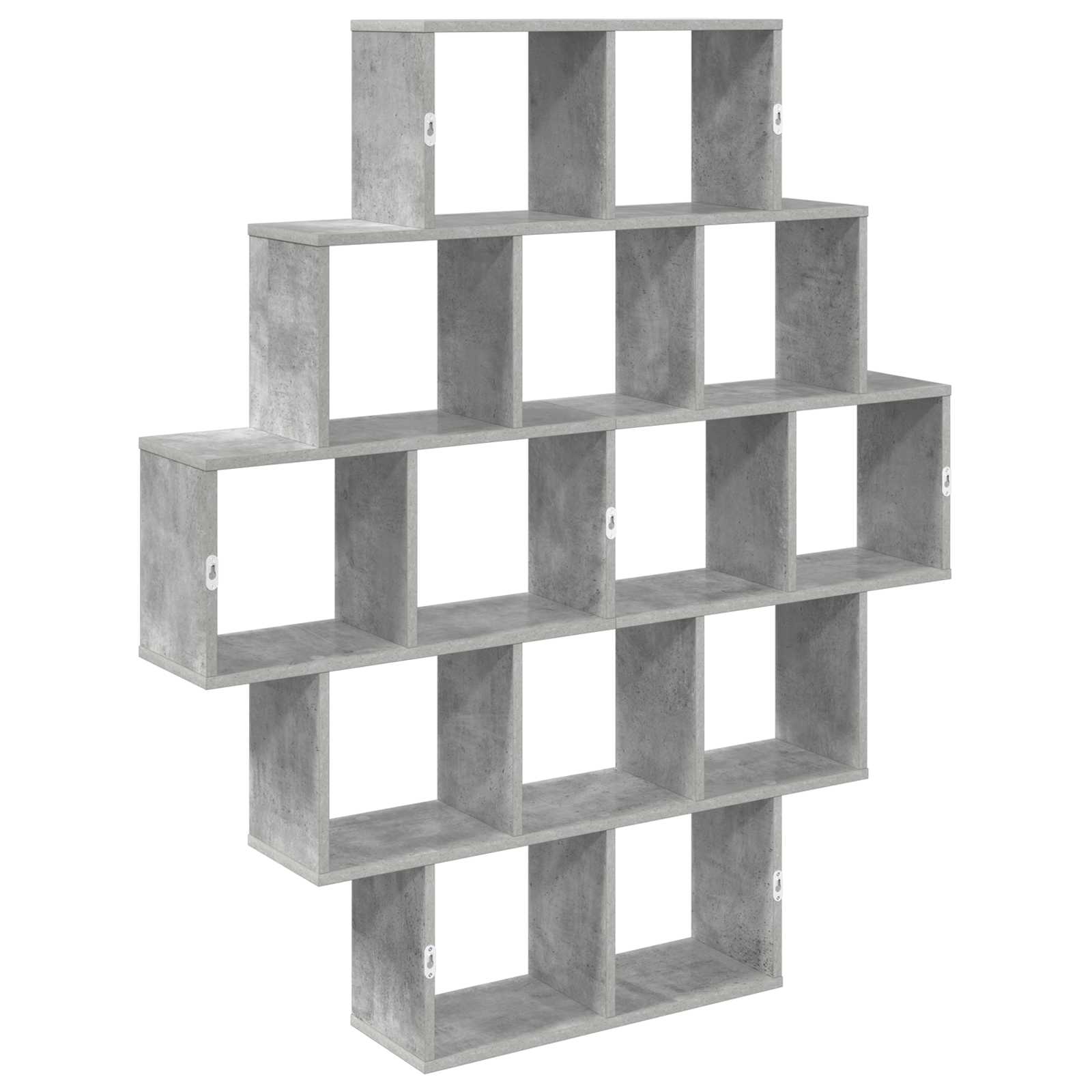 Wandregal Betongrau 120 x 20 x 136 cm Holzwerkstoff