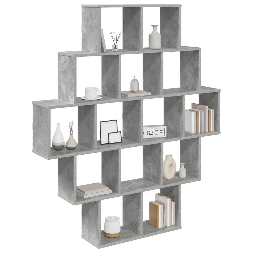 Wandregal Betongrau 120 x 20 x 136 cm Holzwerkstoff