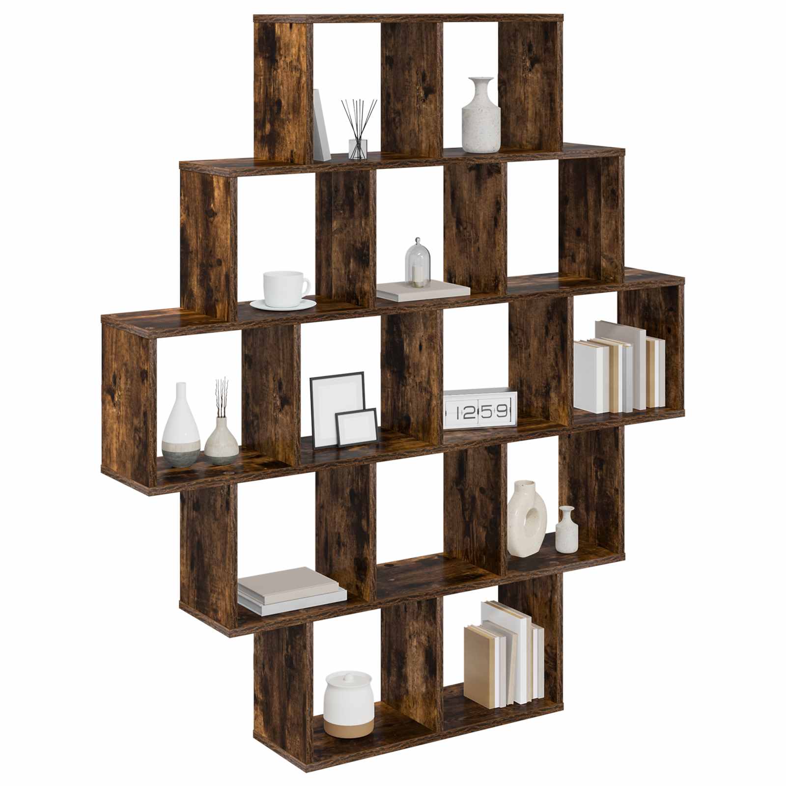 Wandregal Raucheiche 120 x 20 x 136 cm Holzwerkstoff