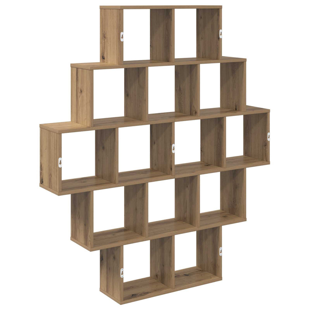 Wandregal Artisan-Eiche 120 x 20 x 136 cm Holzwerkstoff