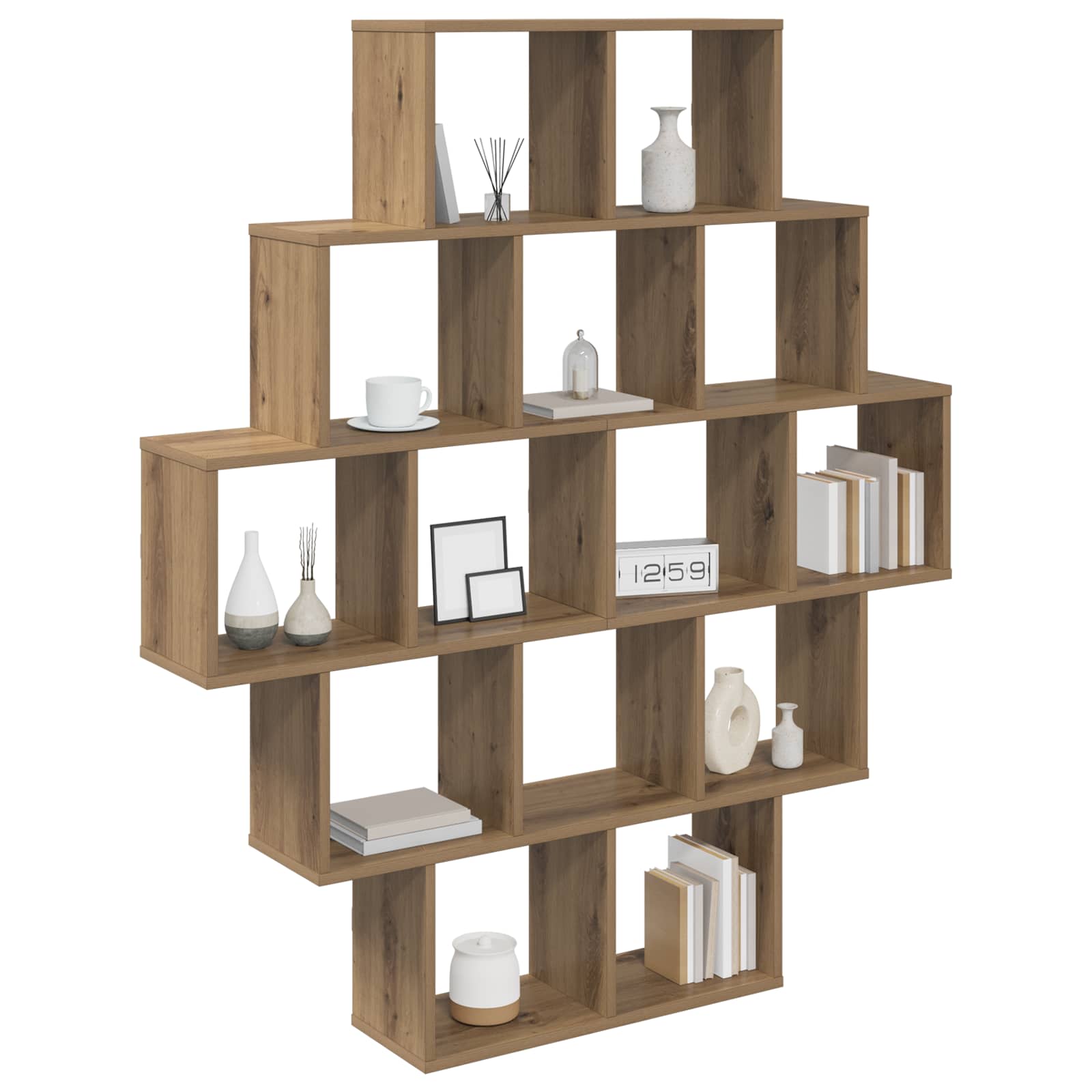 Wandregal Artisan-Eiche 120 x 20 x 136 cm Holzwerkstoff