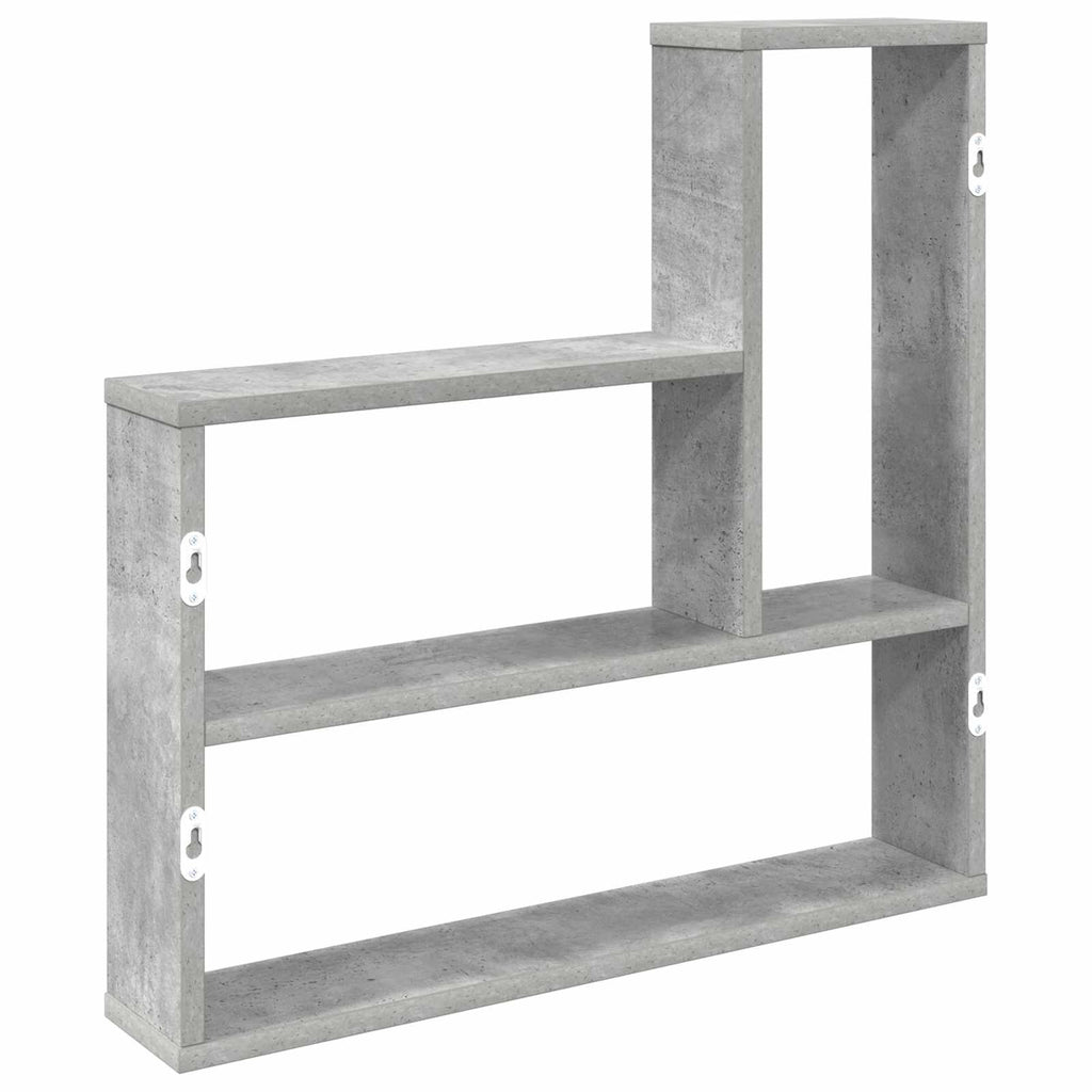 Wandregal Betongrau 60 x 11 x 60 cm Holzwerkstoff