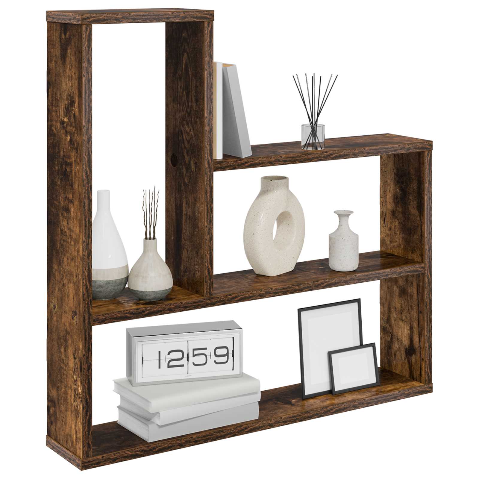 Wandregal Raucheiche 60 x 11 x 60 cm Holzwerkstoff