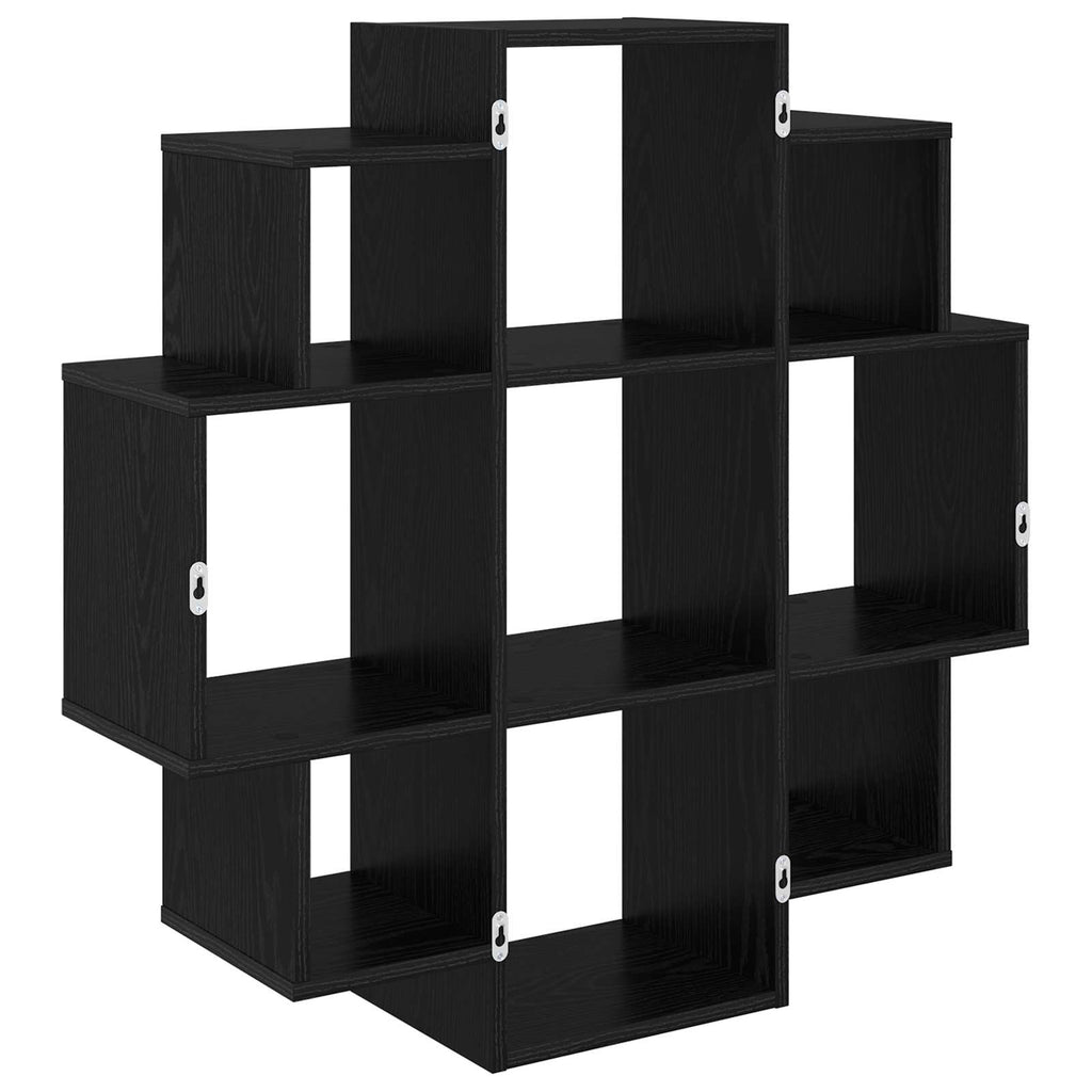 Wandregal Schwarze Eiche 90 x 25 x 90 cm Holzwerkstoff