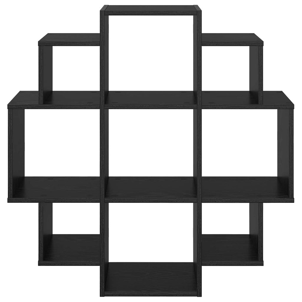 Wandregal Schwarze Eiche 90 x 25 x 90 cm Holzwerkstoff