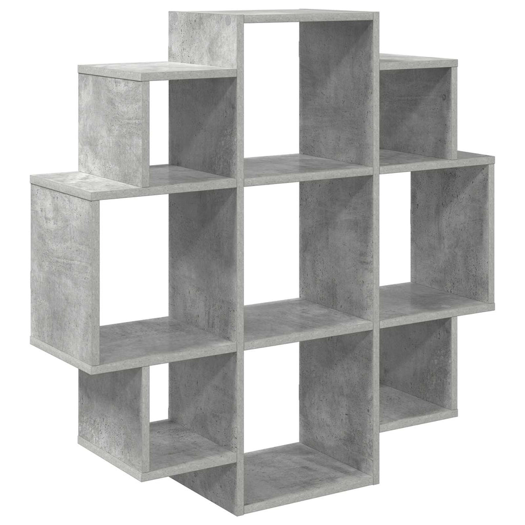 Wandregal Betongrau 90 x 25 x 90 cm Holzwerkstoff