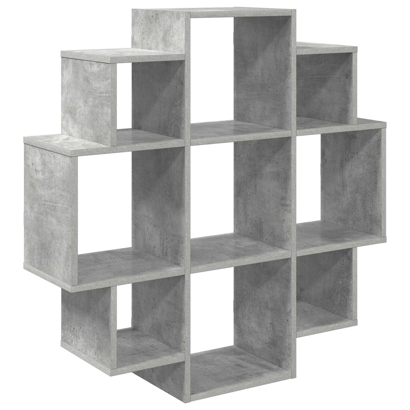 Wandregal Betongrau 90 x 25 x 90 cm Holzwerkstoff