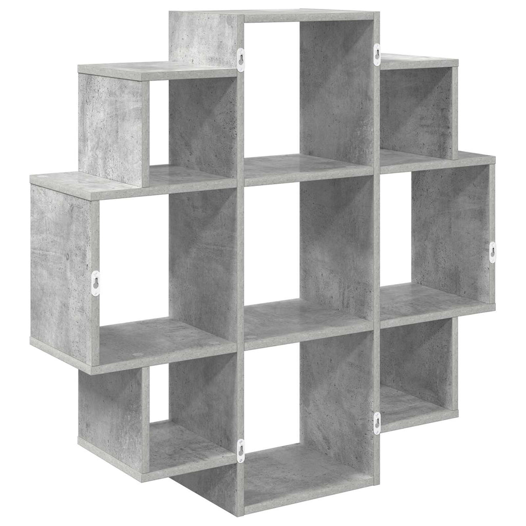 Wandregal Betongrau 90 x 25 x 90 cm Holzwerkstoff