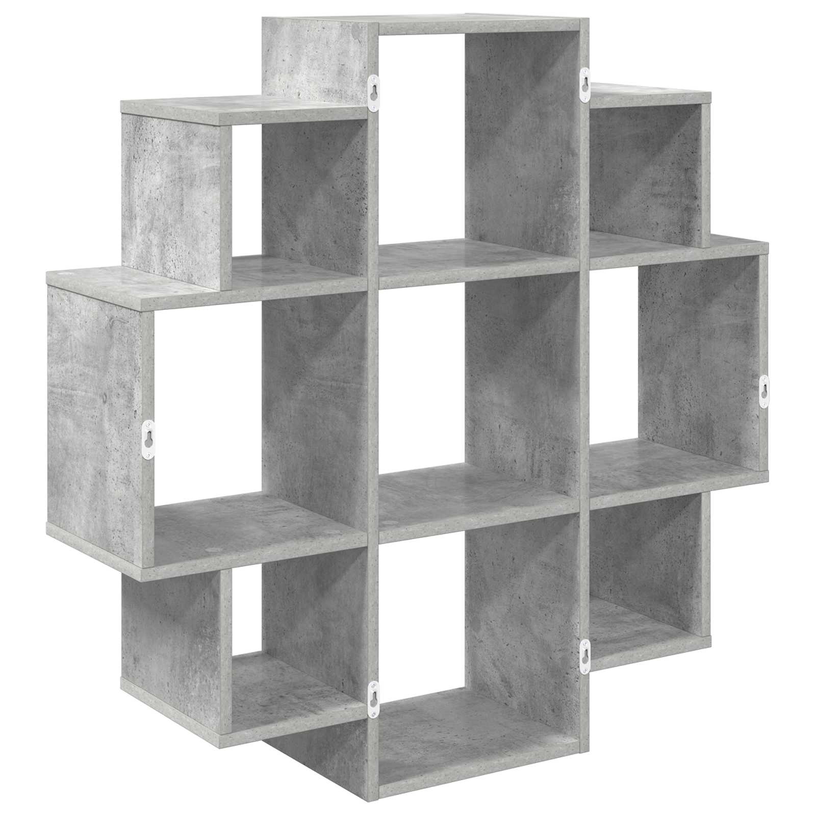 Wandregal Betongrau 90 x 25 x 90 cm Holzwerkstoff