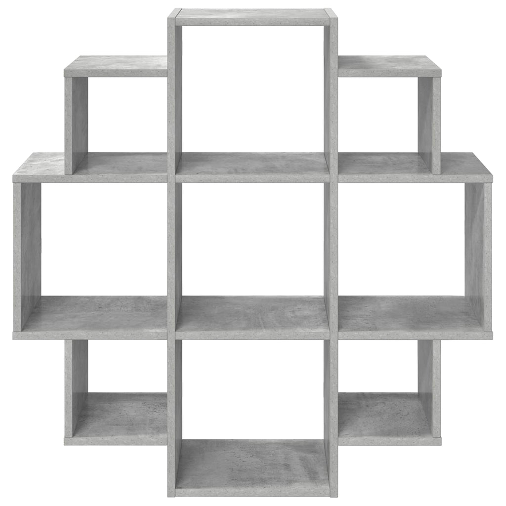Wandregal Betongrau 90 x 25 x 90 cm Holzwerkstoff