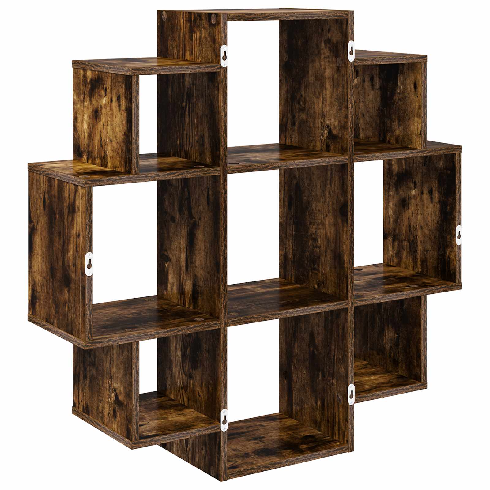 Wandregal Raucheiche 90 x 25 x 90 cm Holzwerkstoff