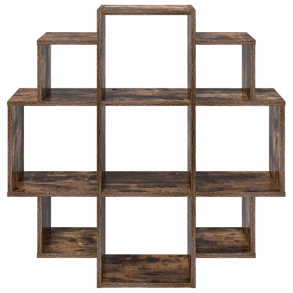 Wandregal Raucheiche 90 x 25 x 90 cm Holzwerkstoff