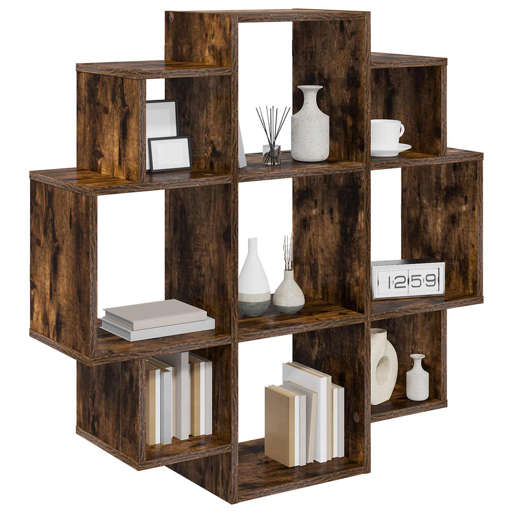 Wandregal Raucheiche 90 x 25 x 90 cm Holzwerkstoff