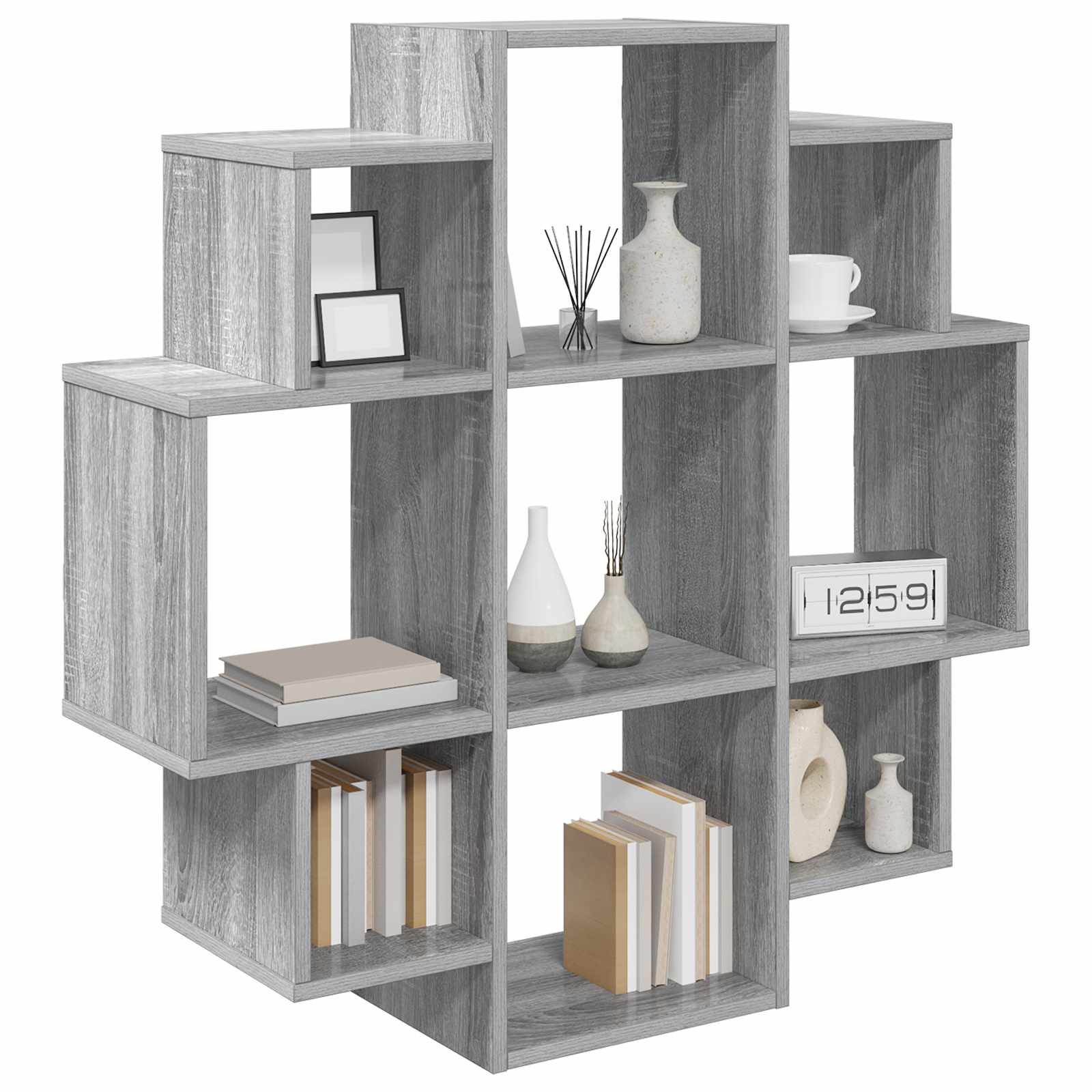 Wandregal Sonoma-Grau 90 x 25 x 90 cm Holzwerkstoff