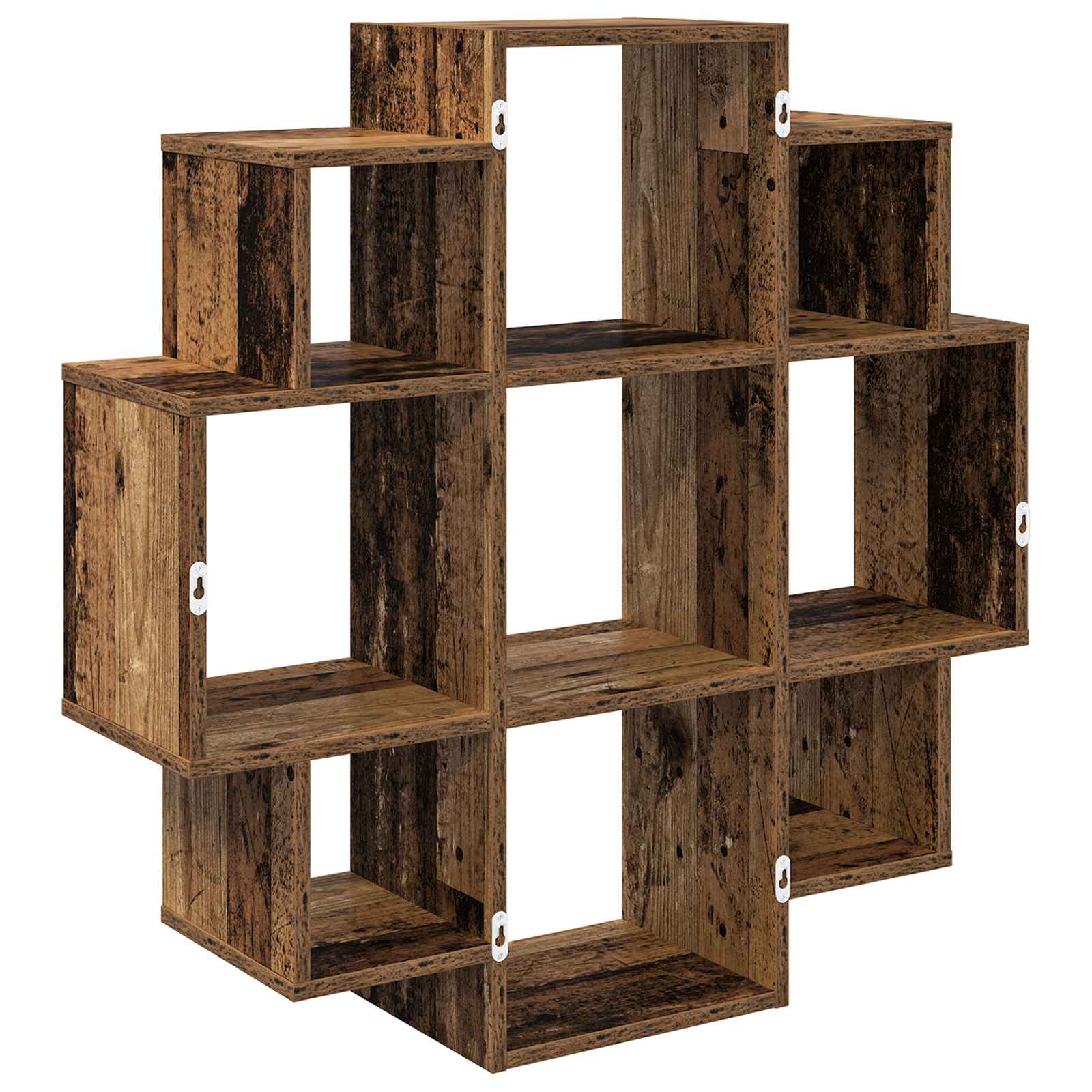 Wandregal Altholz 90 x 25 x 90 cm Holzwerkstoff