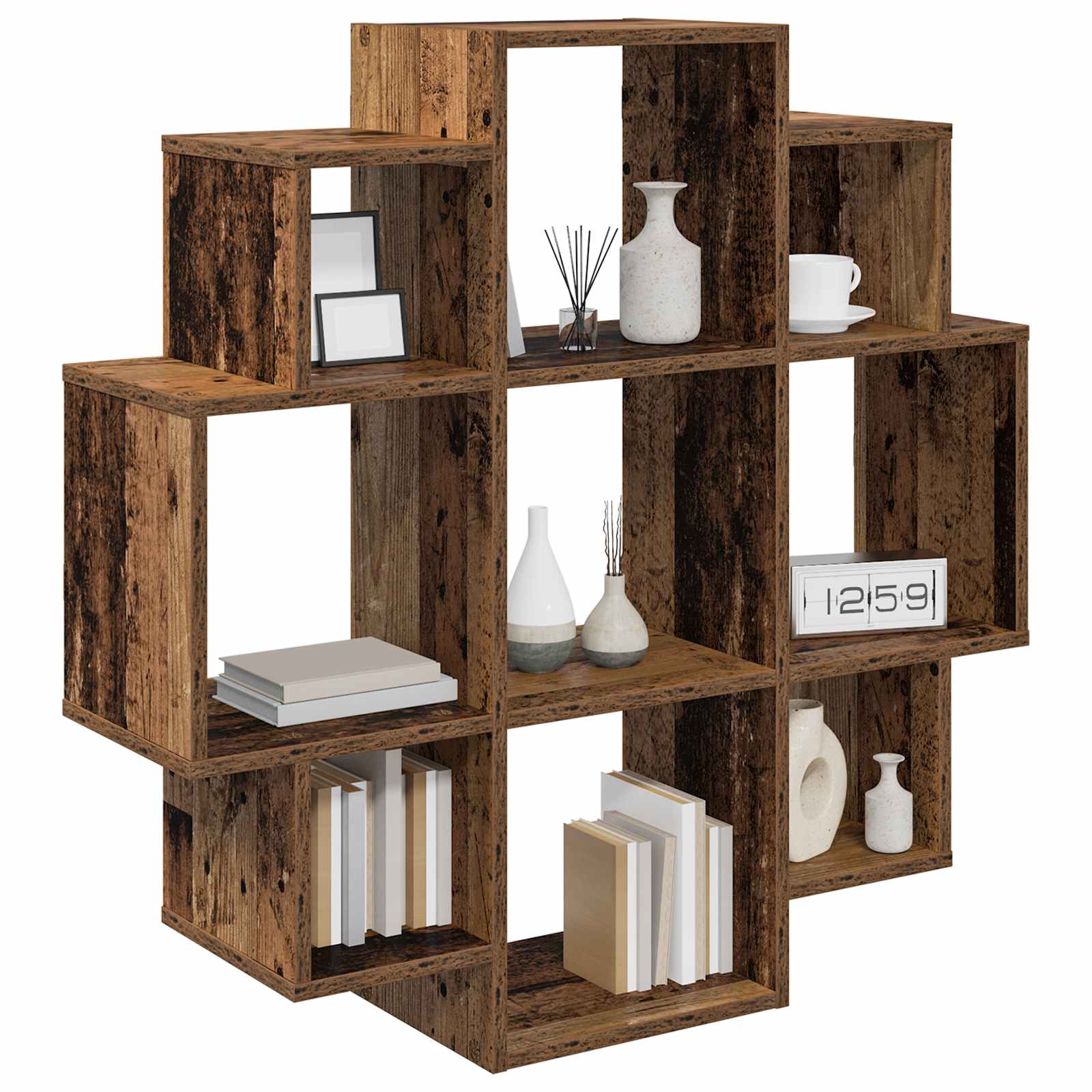 Wandregal Altholz 90 x 25 x 90 cm Holzwerkstoff