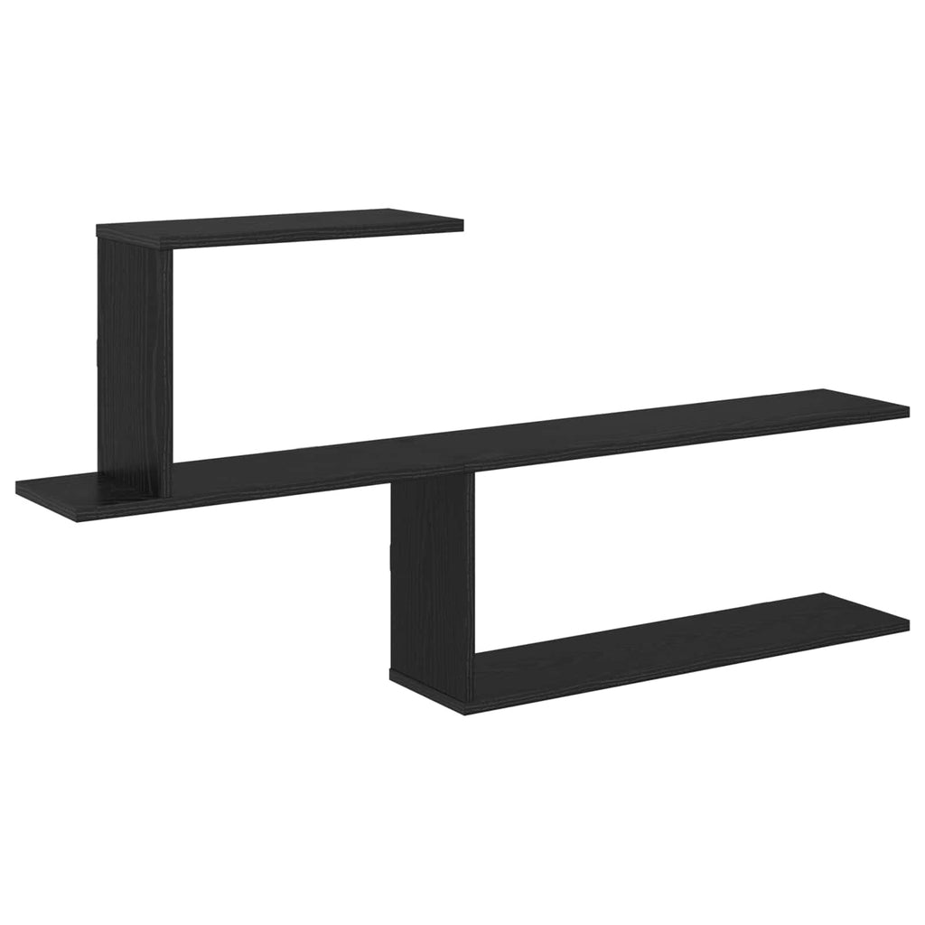 Wandregal Schwarze Eiche 122 x 18 x 60 cm Holzwerkstoff