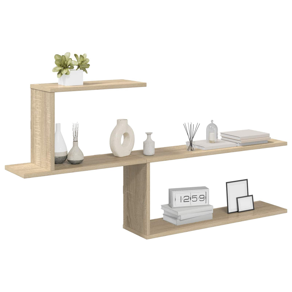 Wandregal Sonoma-Eiche 122 x 18 x 60 cm Holzwerkstoff
