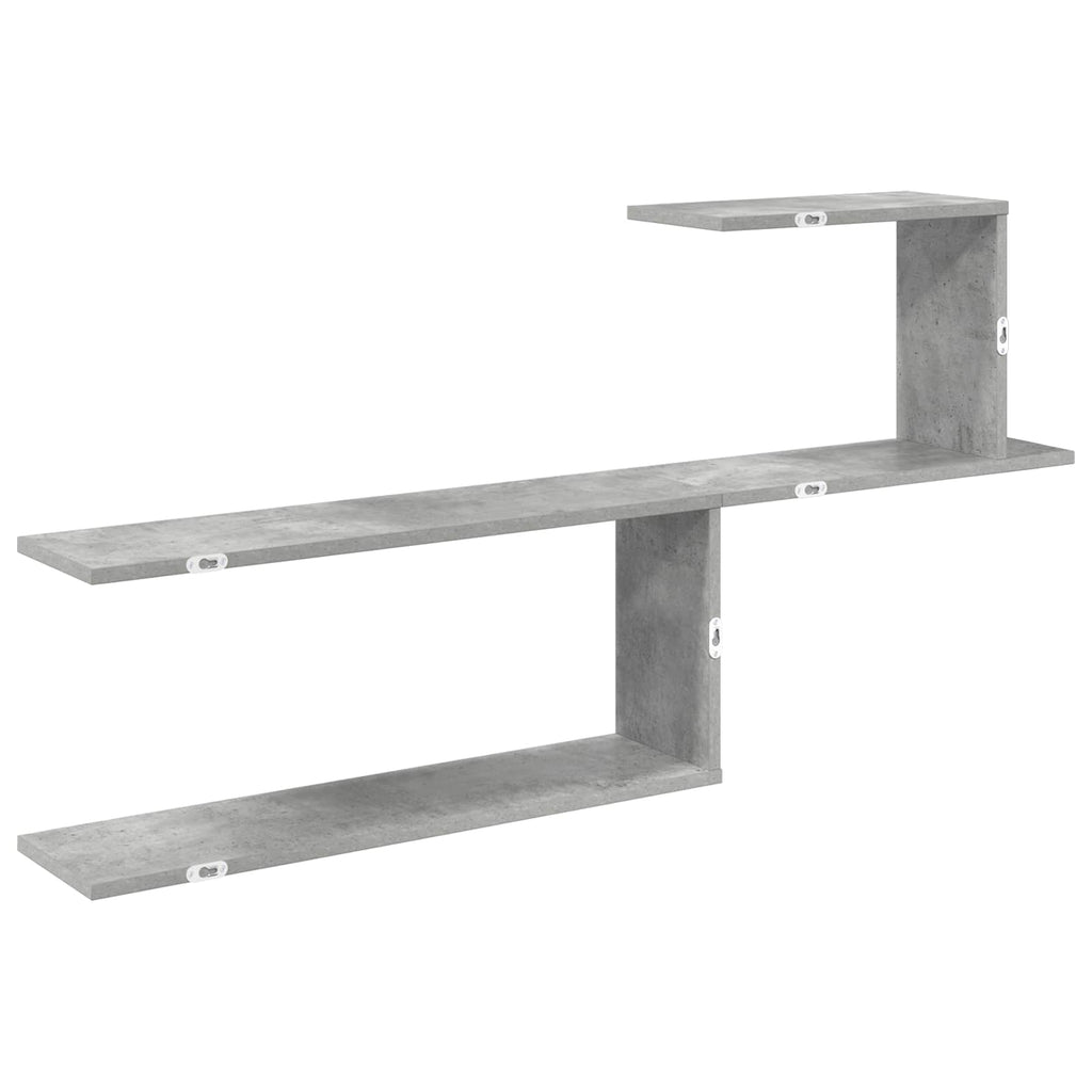 Wandregal Betongrau 122 x 18 x 60 cm Holzwerkstoff