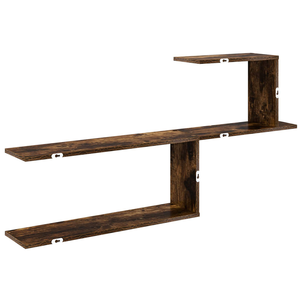 Wandregal Raucheiche 122 x 18 x 60 cm Holzwerkstoff