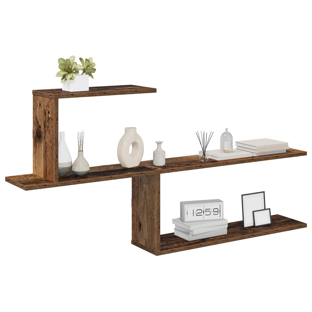 Wandregal Altholz 122 x 18 x 60 cm Holzwerkstoff