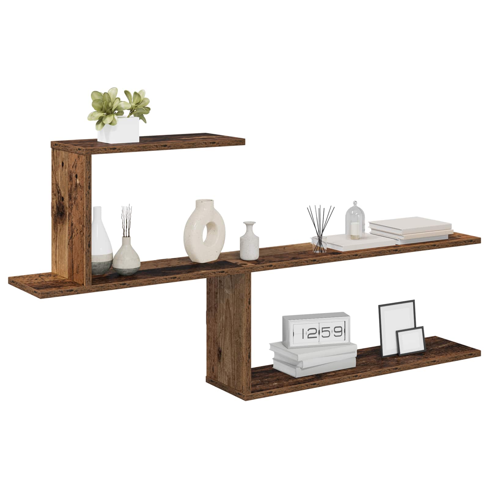 Wandregal Altholz 122 x 18 x 60 cm Holzwerkstoff