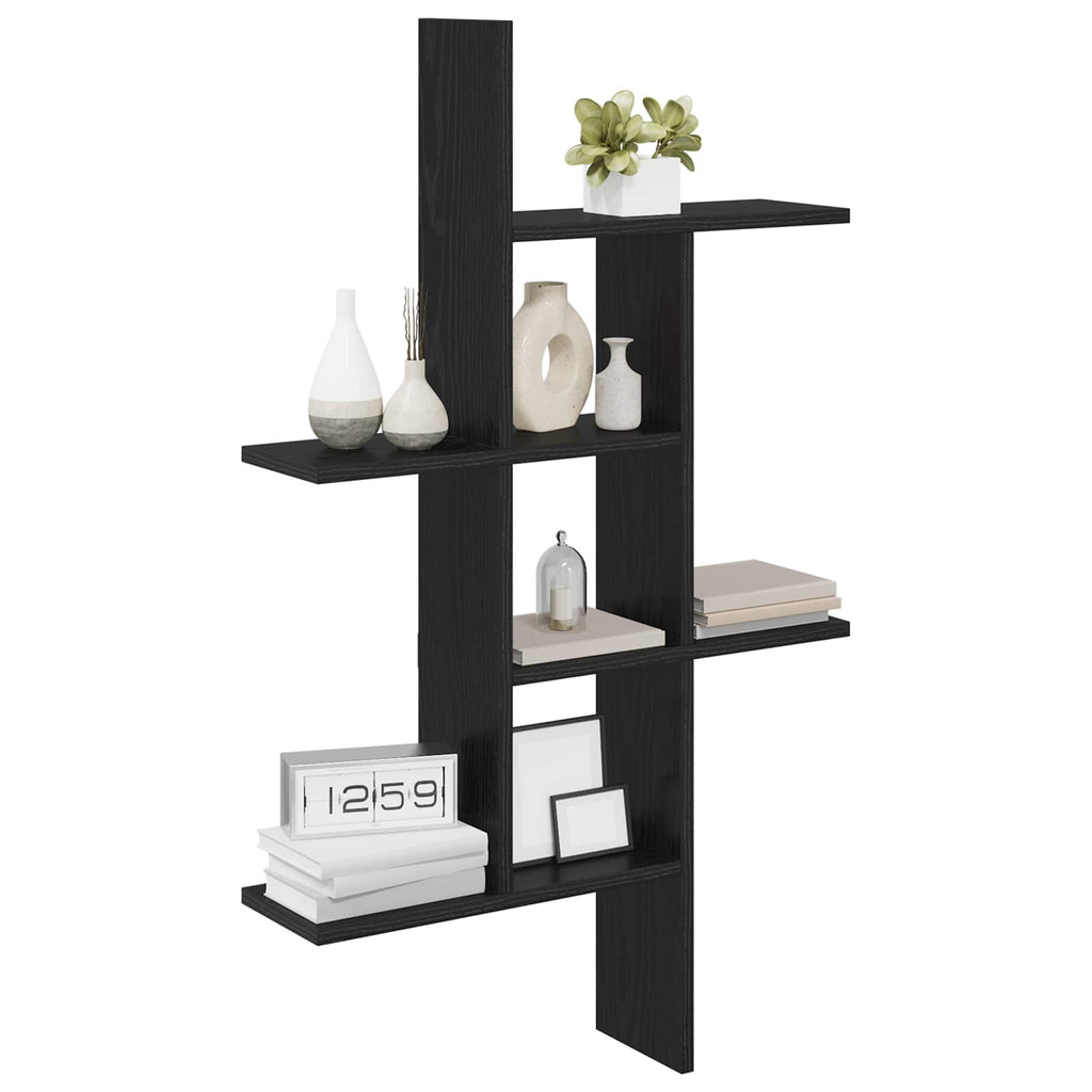 Wandregal Schwarze Eiche 61 x 15 x 102 cm Holzwerkstoff