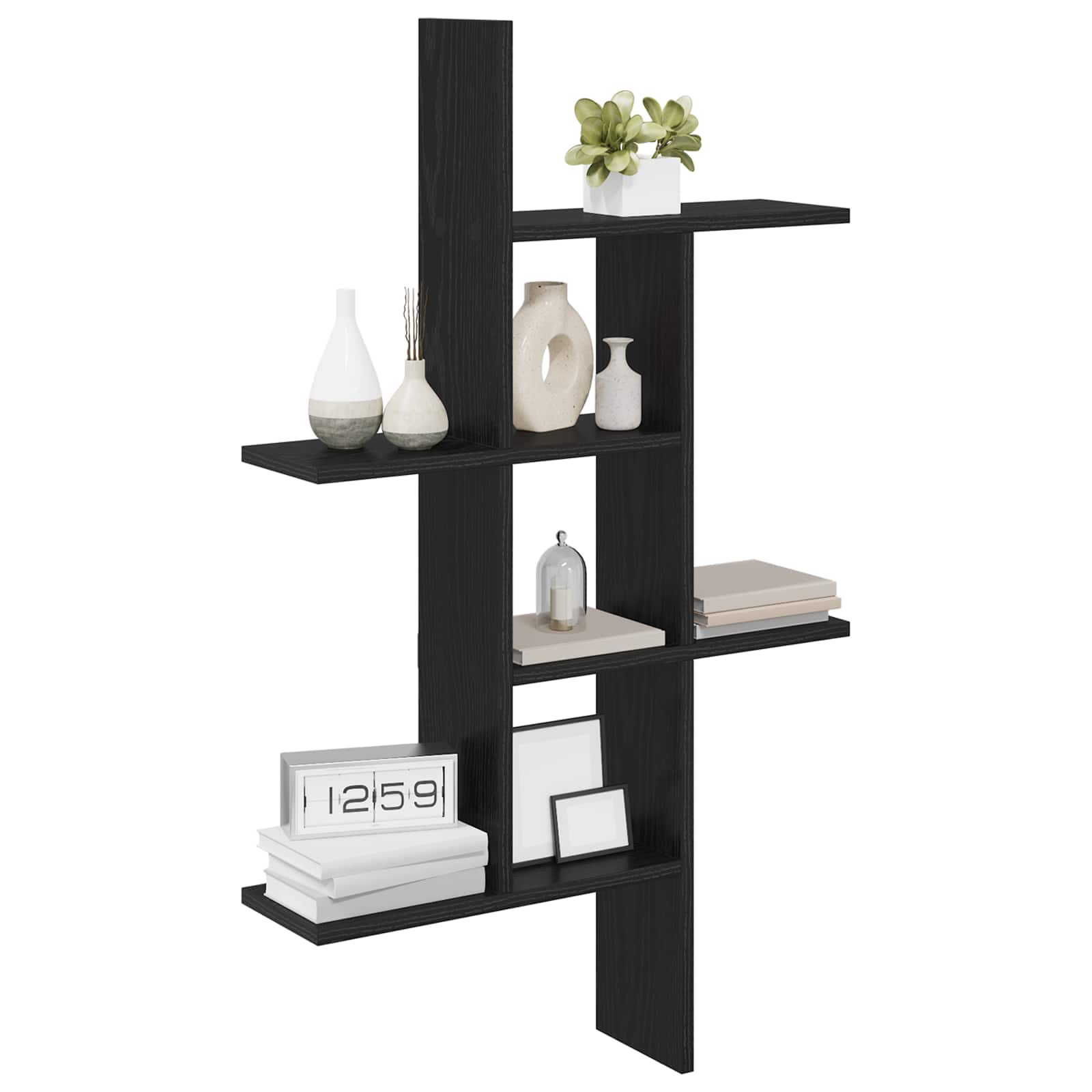 Wandregal Schwarze Eiche 61 x 15 x 102 cm Holzwerkstoff