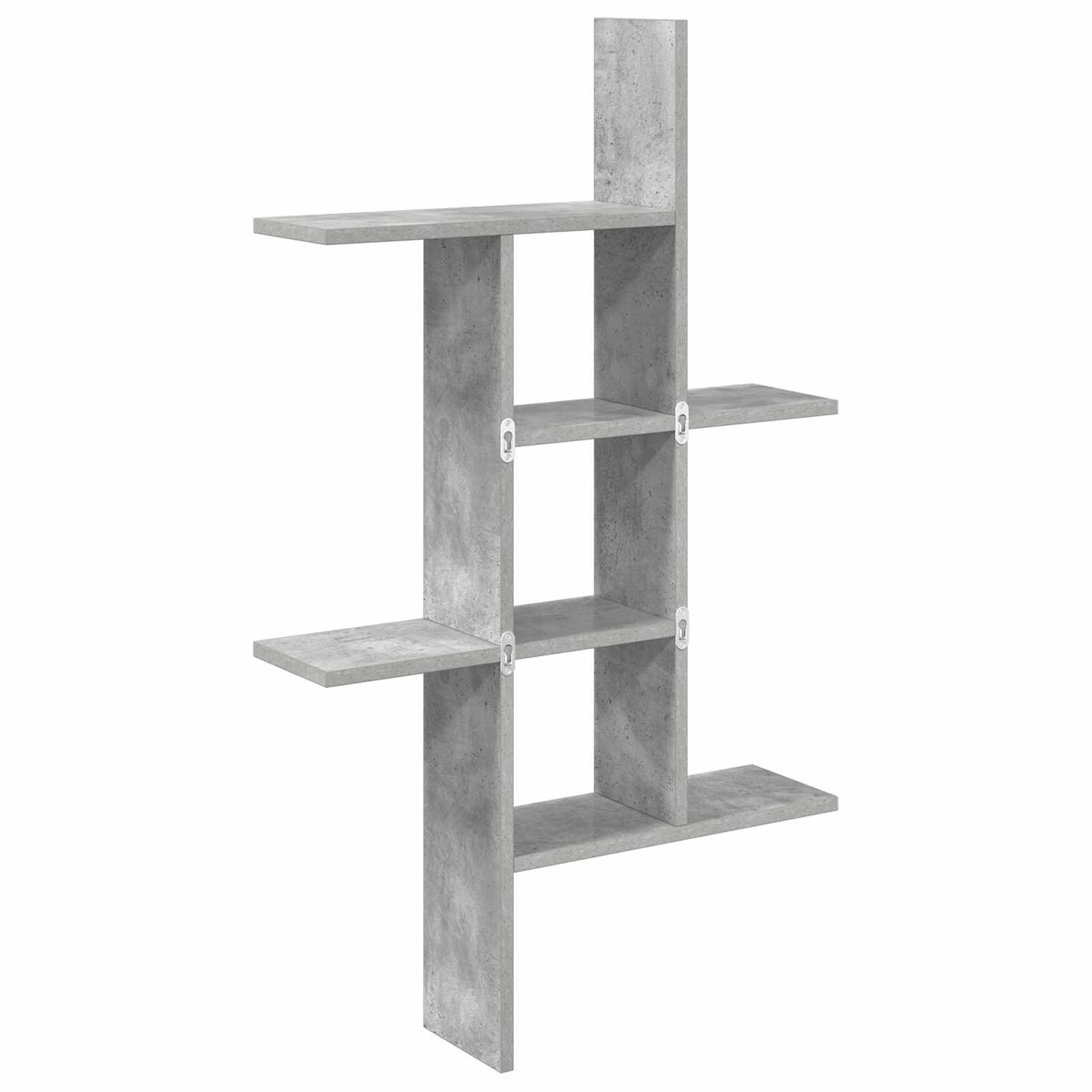 Wandregal Betongrau 61 x 15 x 102 cm Holzwerkstoff