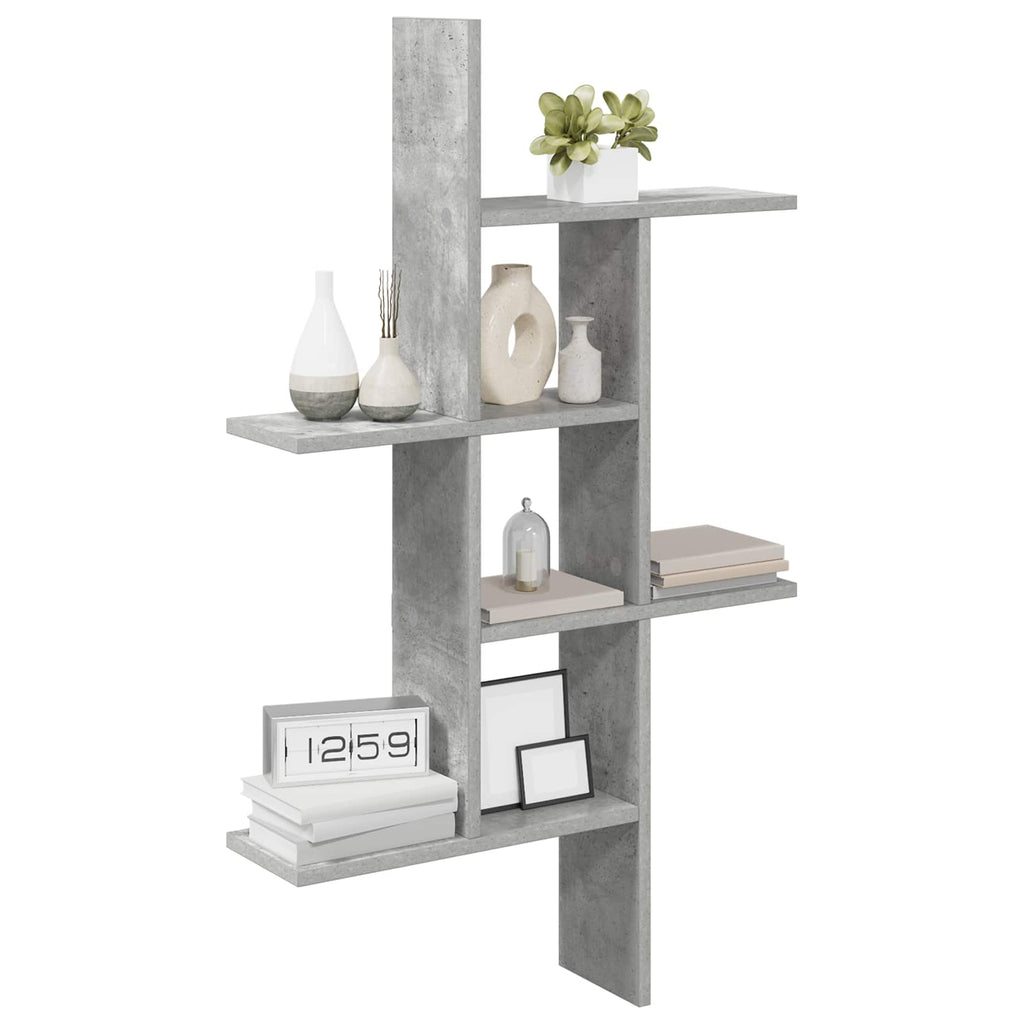 Wandregal Betongrau 61 x 15 x 102 cm Holzwerkstoff