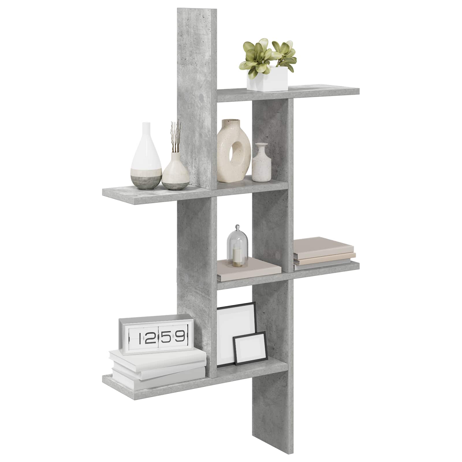 Wandregal Betongrau 61 x 15 x 102 cm Holzwerkstoff