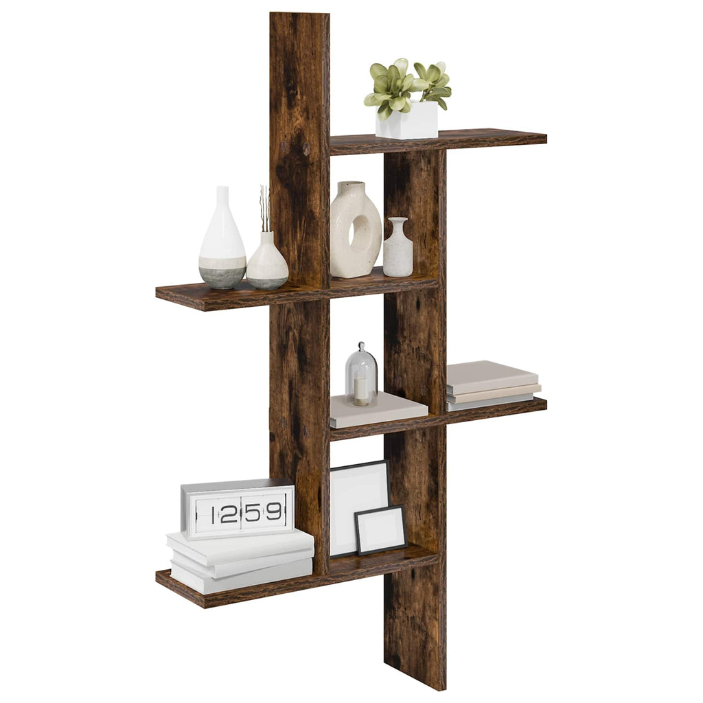 Wandregal Raucheiche 61 x 15 x 102 cm Holzwerkstoff