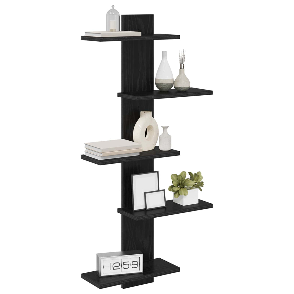 Wandregal Schwarze Eiche 48,5 x 15 x 101 cm Holzwerkstoff