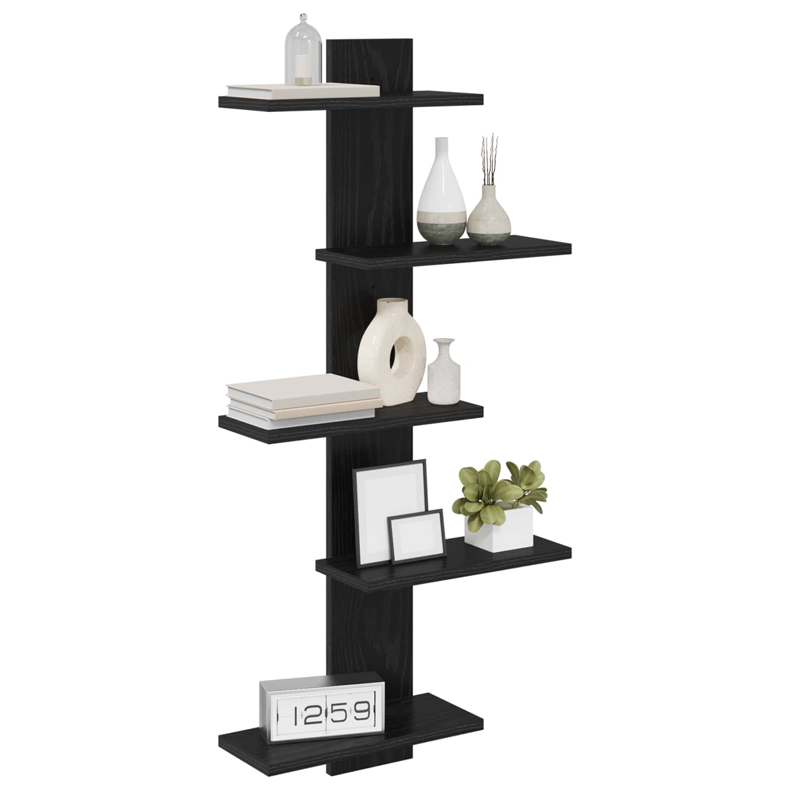 Wandregal Schwarze Eiche 48,5 x 15 x 101 cm Holzwerkstoff