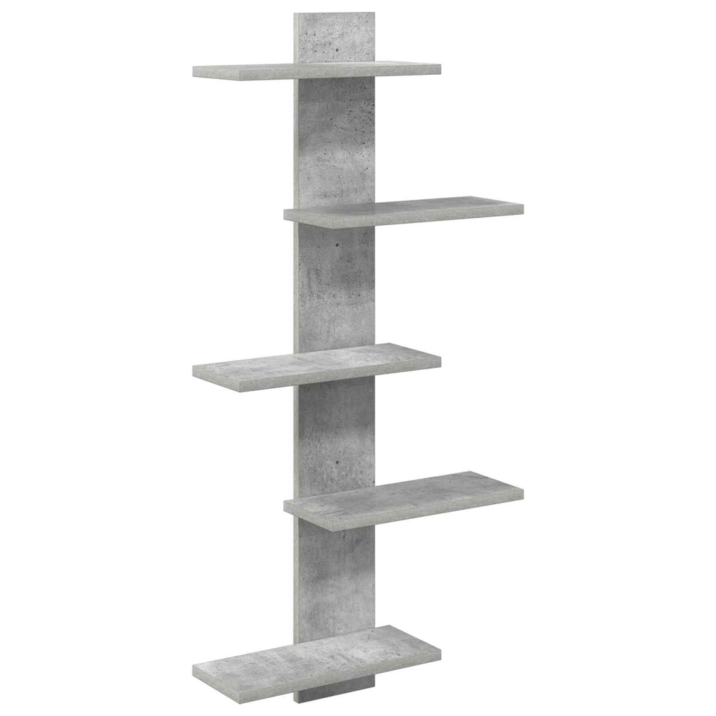 Wandregal Betongrau 48,5 x 15 x 101 cm Holzwerkstoff