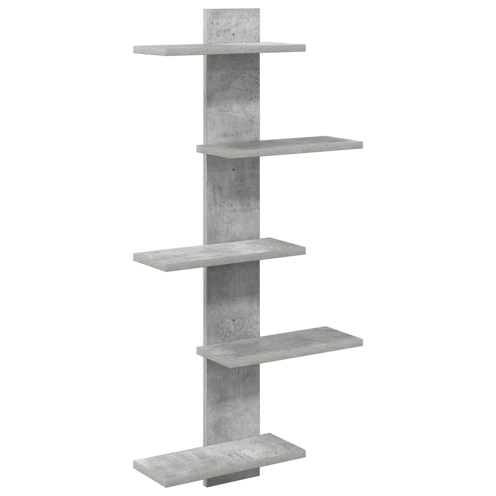 Wandregal Betongrau 48,5 x 15 x 101 cm Holzwerkstoff