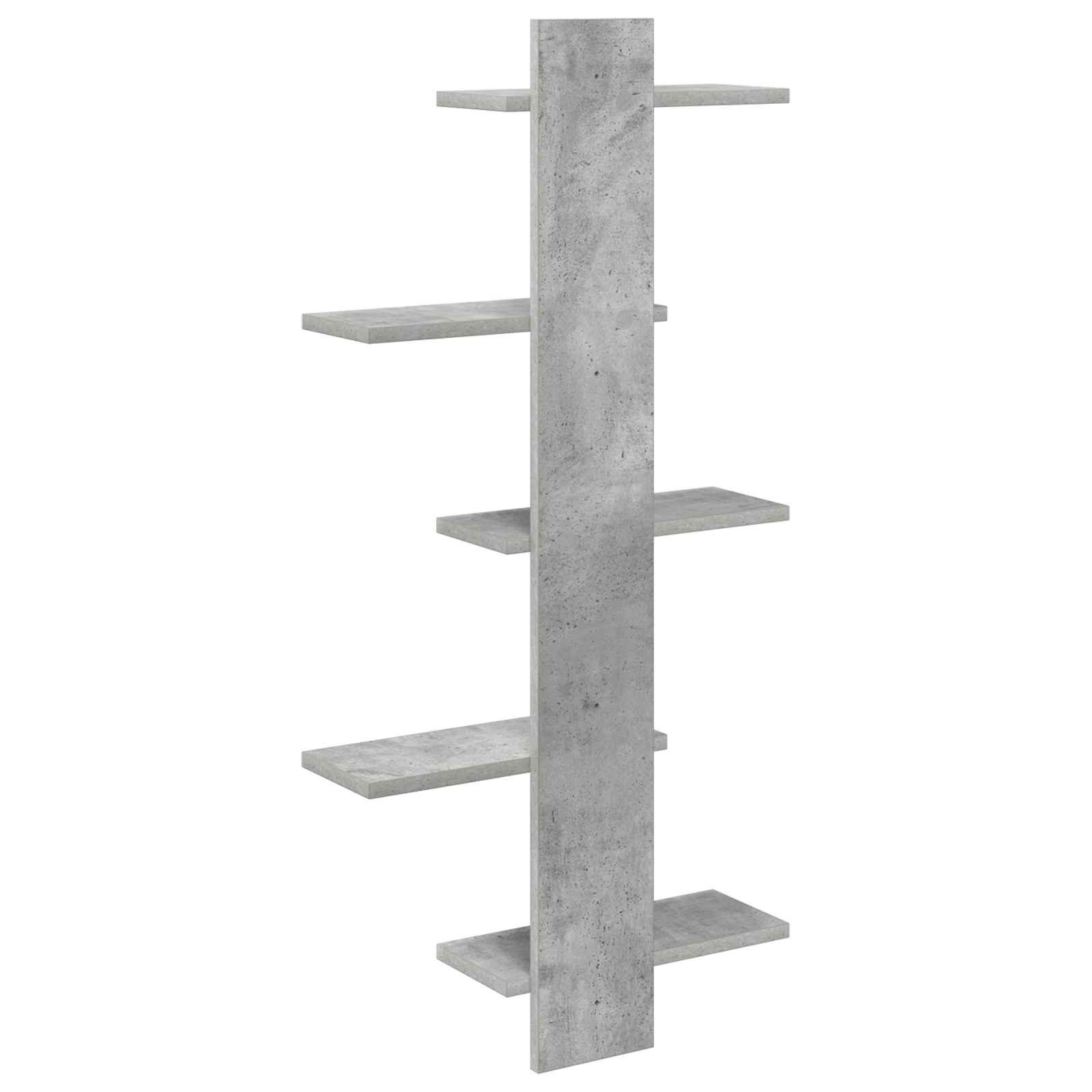 Wandregal Betongrau 48,5 x 15 x 101 cm Holzwerkstoff