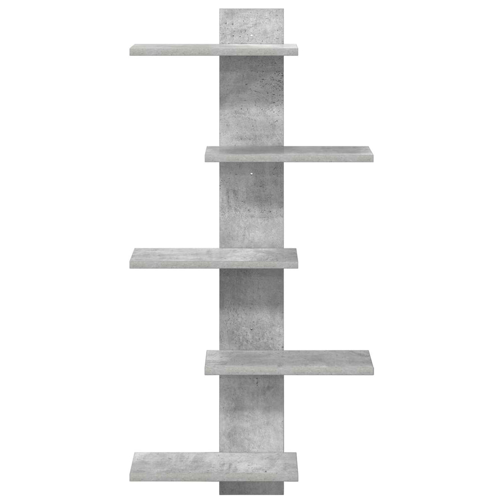 Wandregal Betongrau 48,5 x 15 x 101 cm Holzwerkstoff