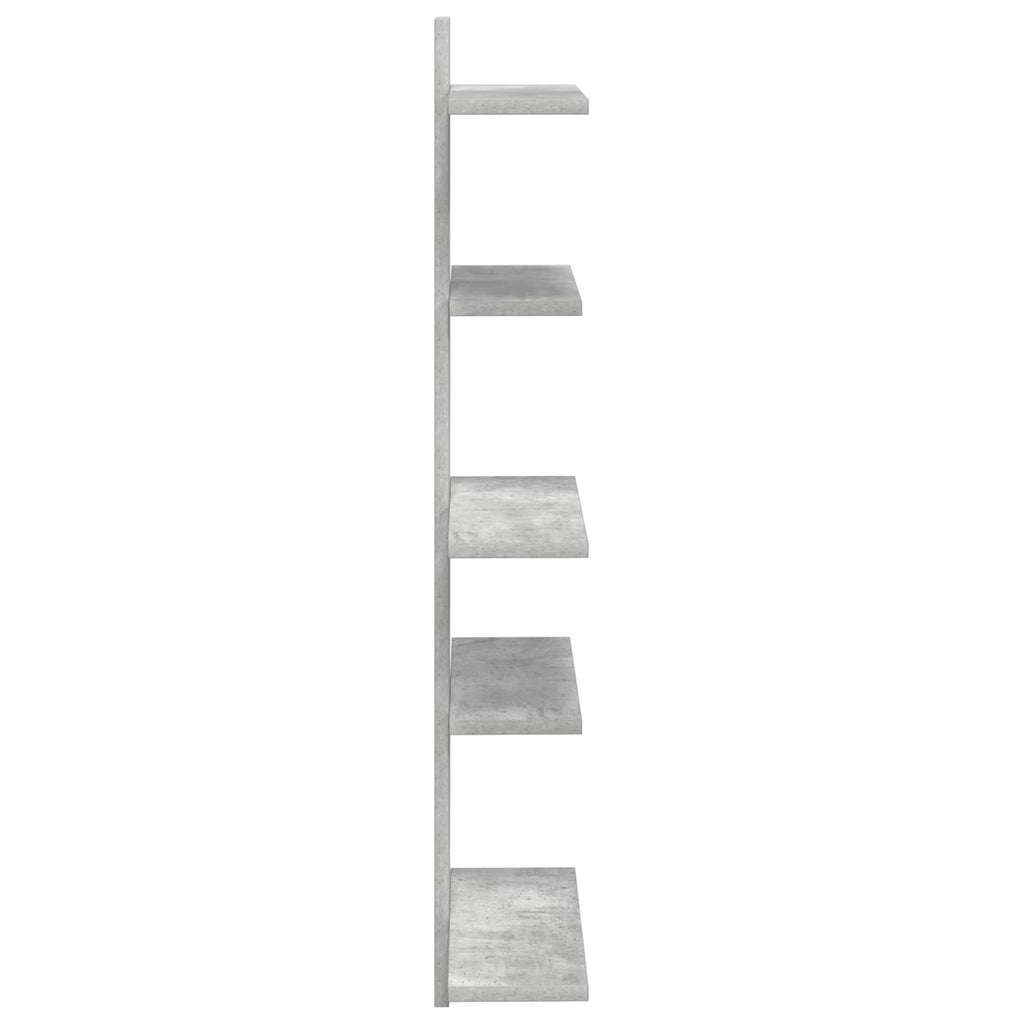 Wandregal Betongrau 48,5 x 15 x 101 cm Holzwerkstoff