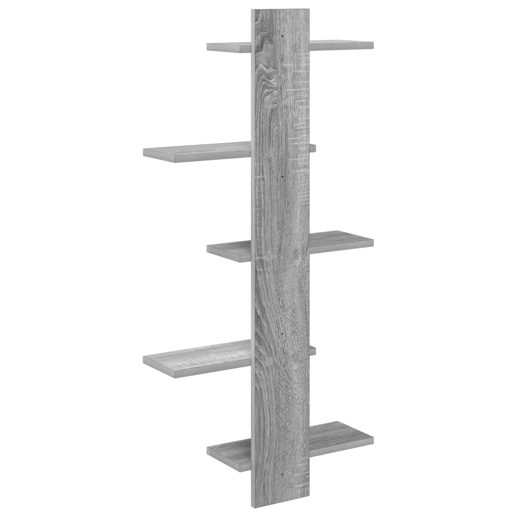 Wandregal Sonoma-Grau 48,5 x 15 x 101 cm Holzwerkstoff