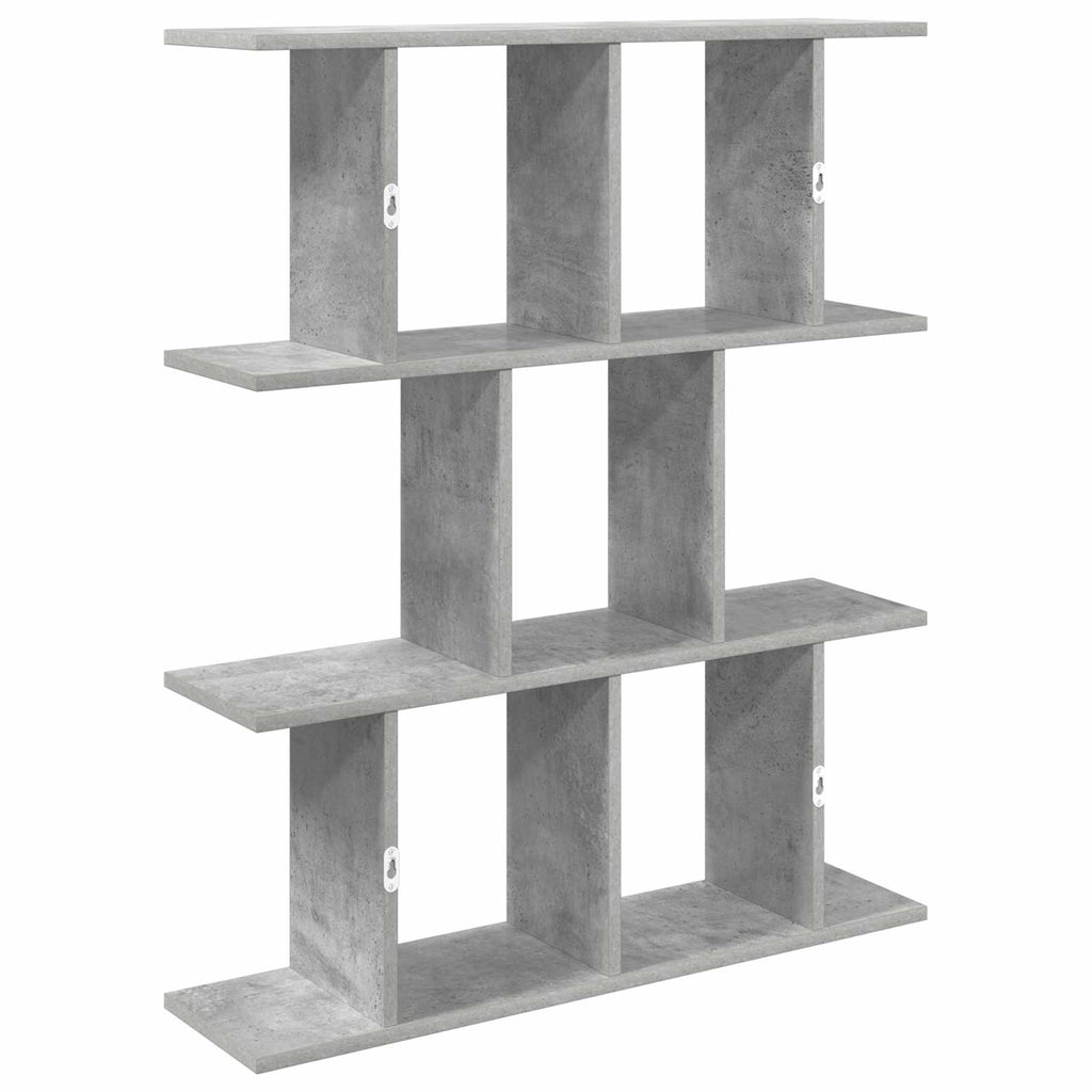 Wandregal Betongrau 80 x 20 x 96 cm Holzwerkstoff