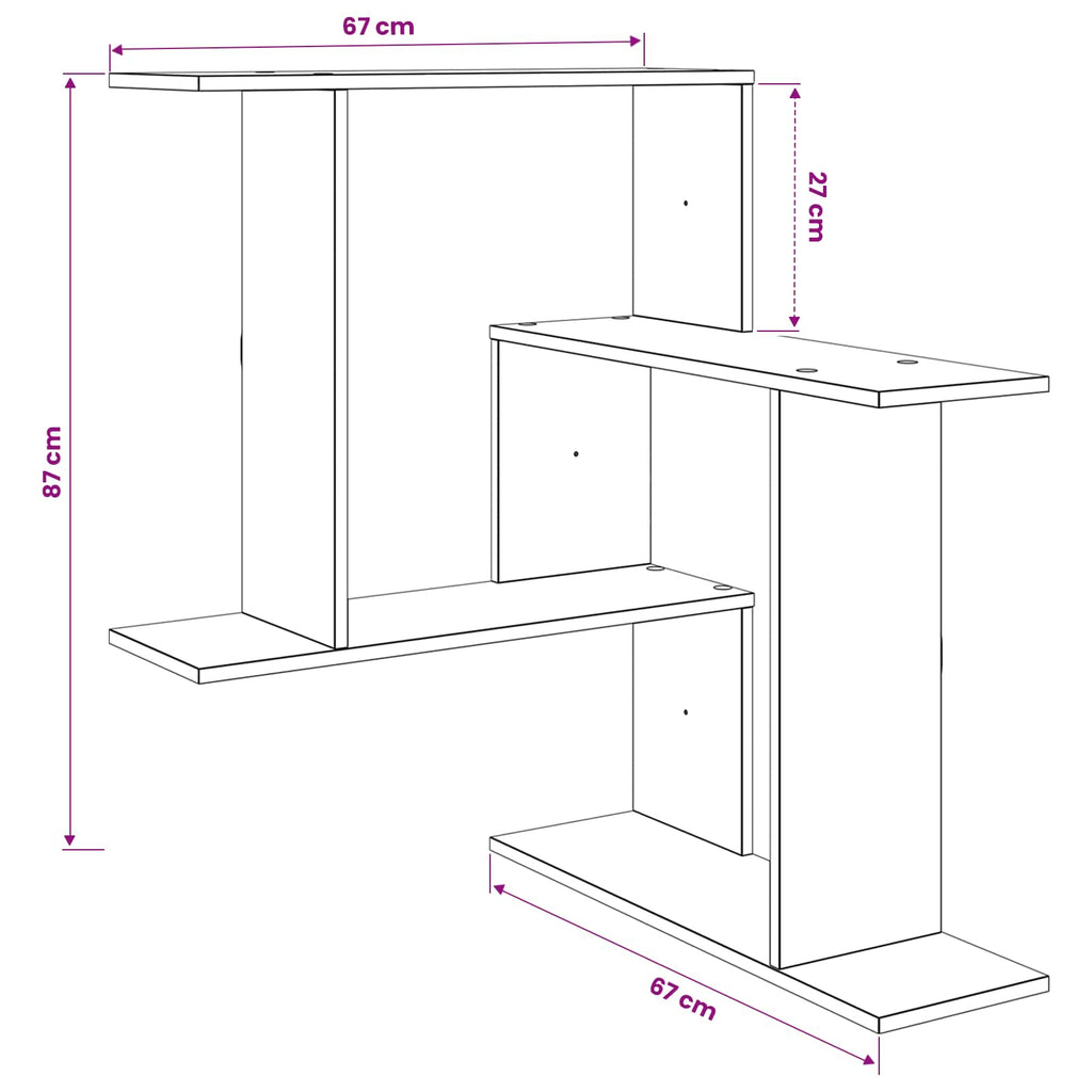 Wandregal Weiß 67 x 67 x 87 cm Holzwerkstoff
