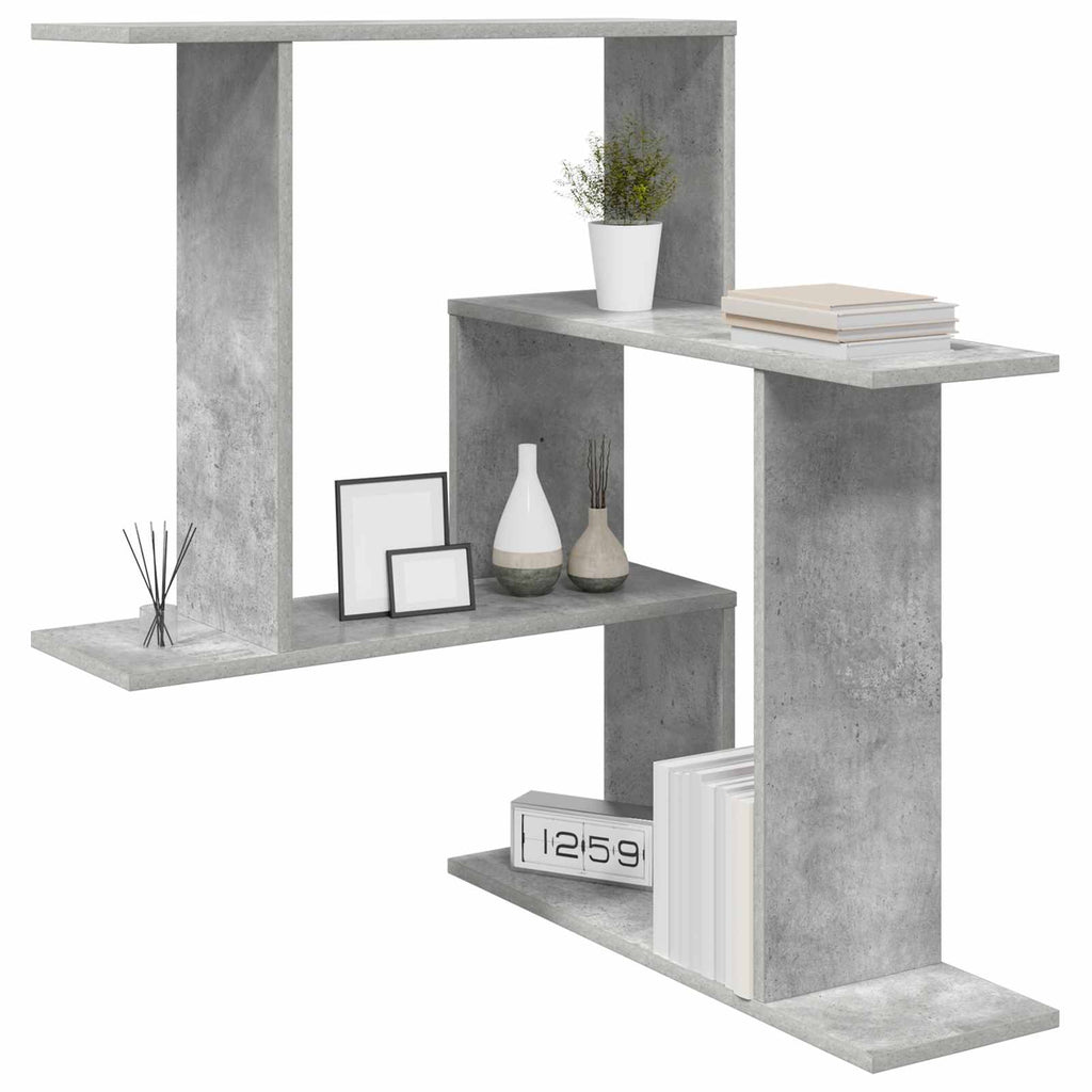 Wandregal Betongrau 67 x 67 x 87 cm Holzwerkstoff