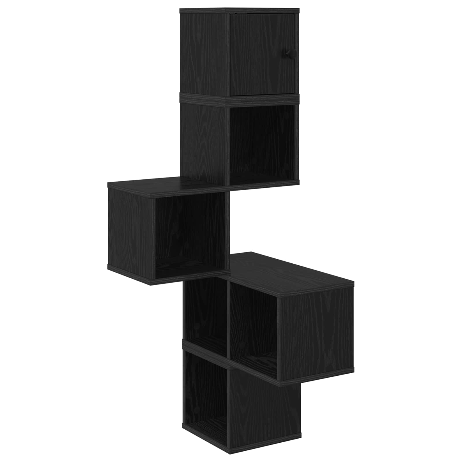 Wand-Eckregal Schwarze Eiche 48 x 48 x 120 cm Holzwerkstoff
