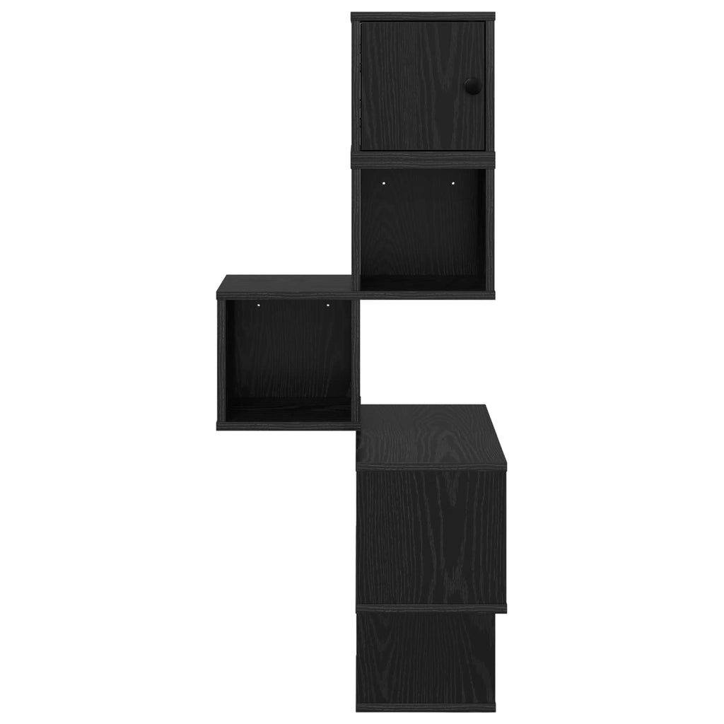 Wand-Eckregal Schwarze Eiche 48 x 48 x 120 cm Holzwerkstoff