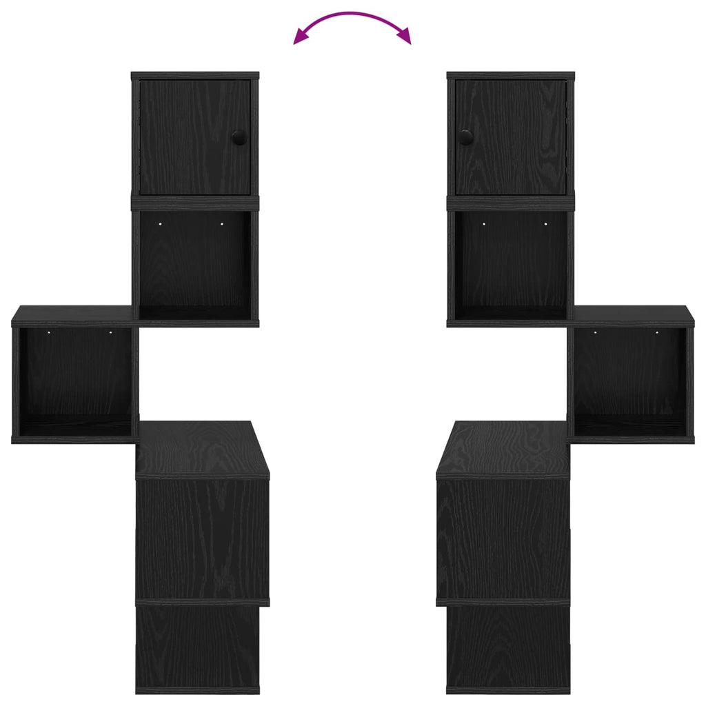 Wand-Eckregal Schwarze Eiche 48 x 48 x 120 cm Holzwerkstoff