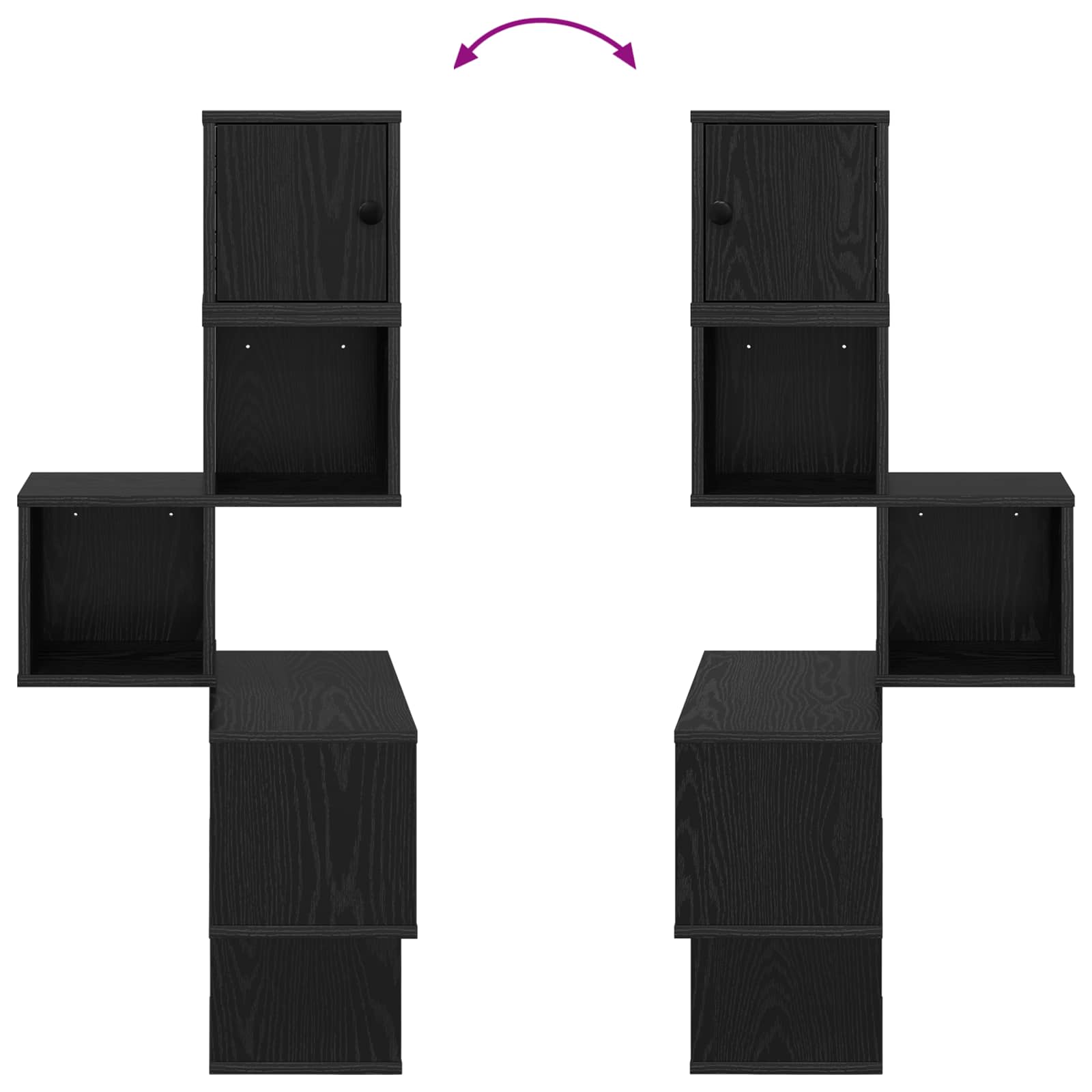 Wand-Eckregal Schwarze Eiche 48 x 48 x 120 cm Holzwerkstoff